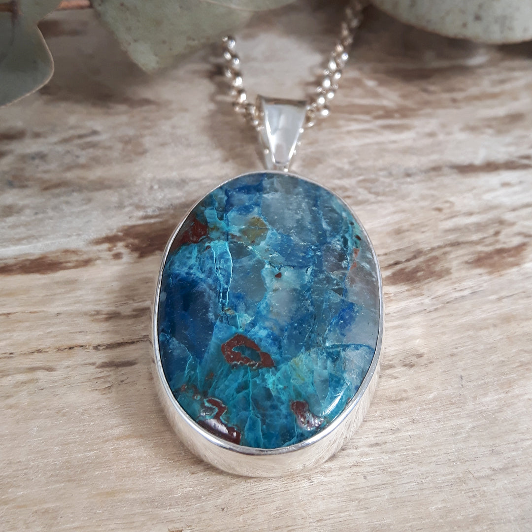 Monet Chrysocolla Large Oval Pendant
