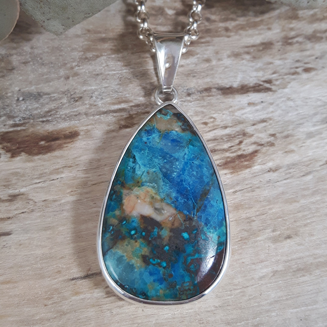 Monet Chrysocolla Large Teardrop Pendant