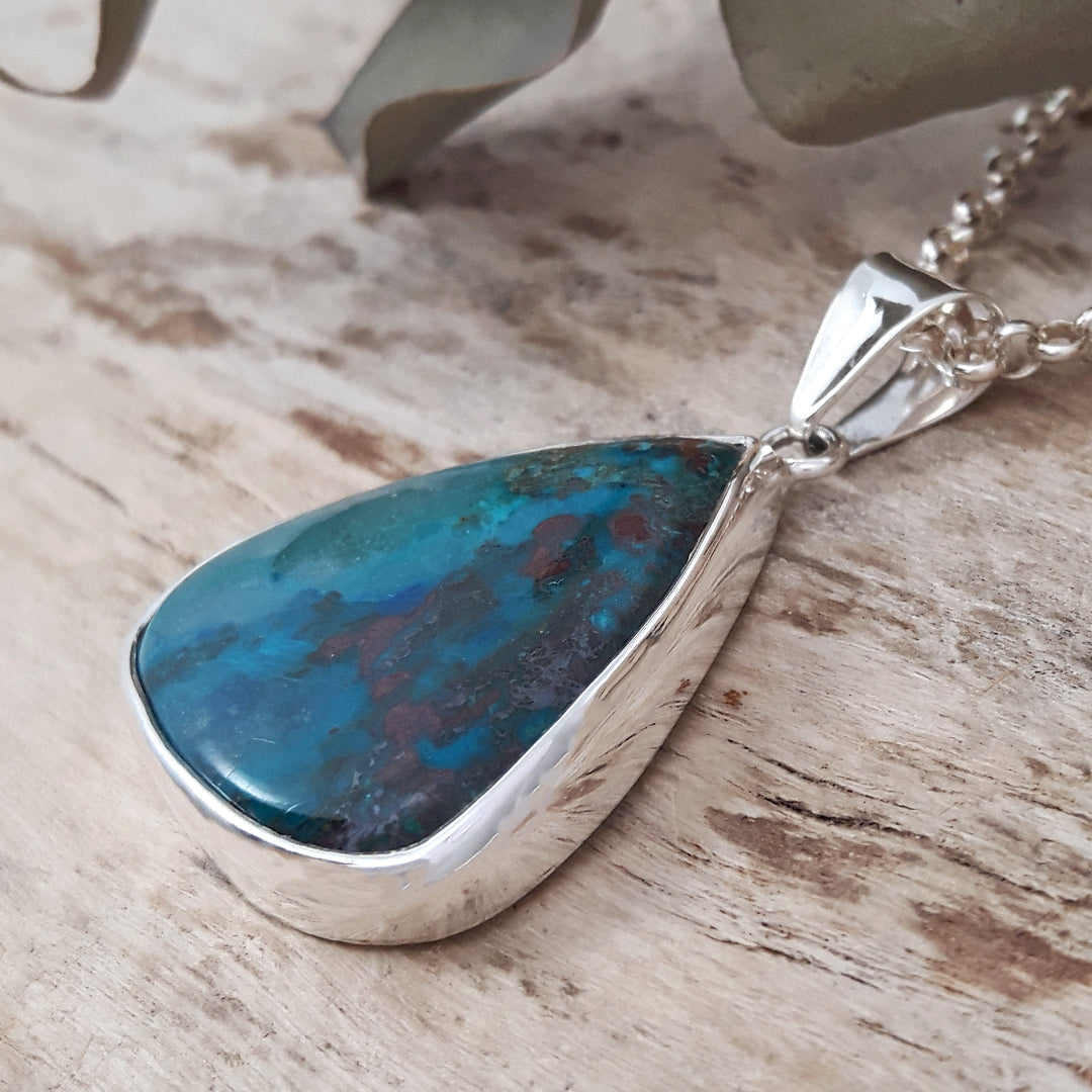 Monet Chrysocolla Large Triangle Pendant