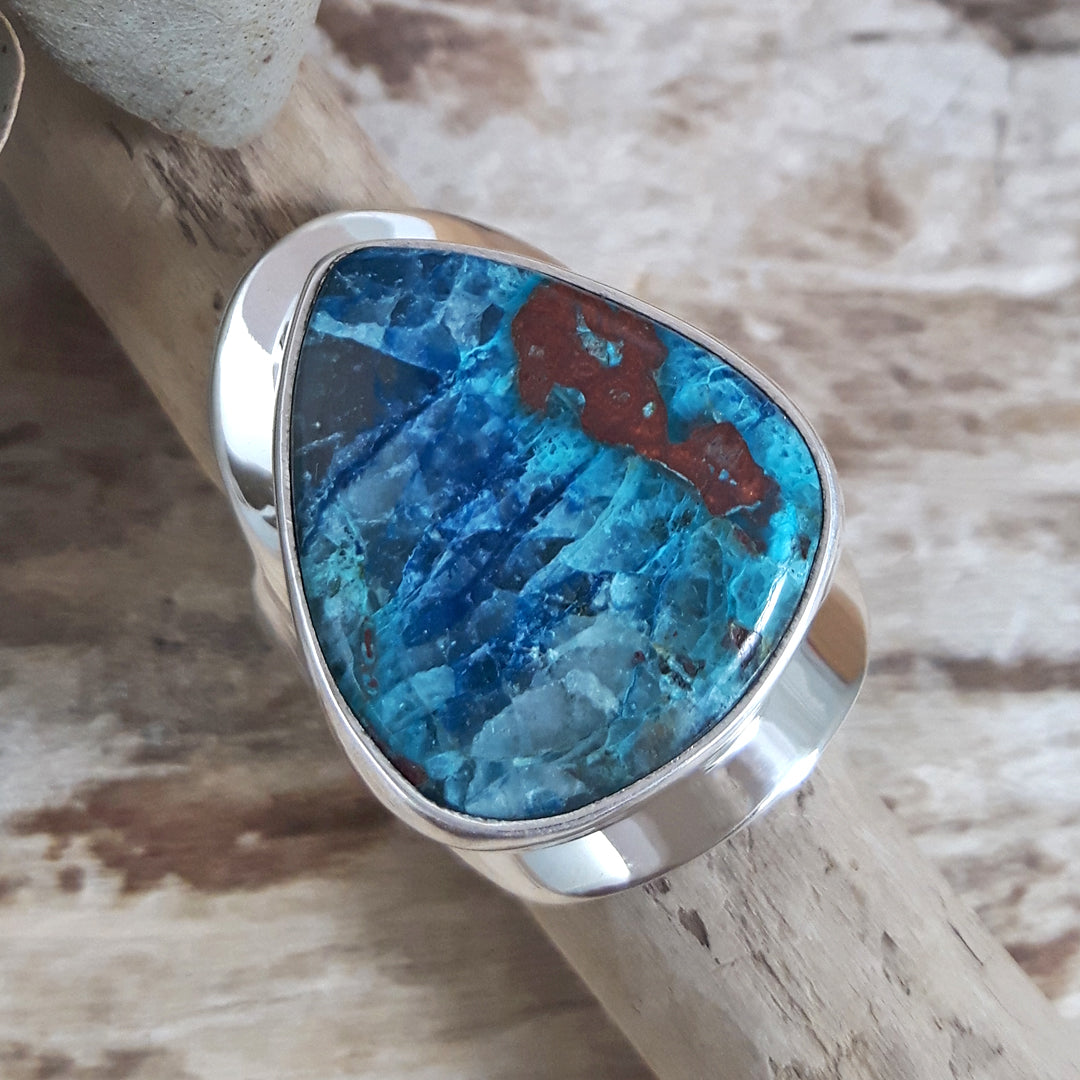 Monet Chrysocolla Adjustable Medium Triangle Ring