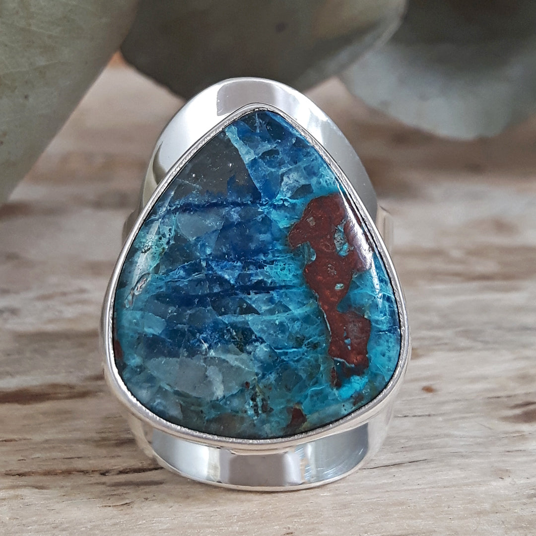 Monet Chrysocolla Adjustable Medium Triangle Ring