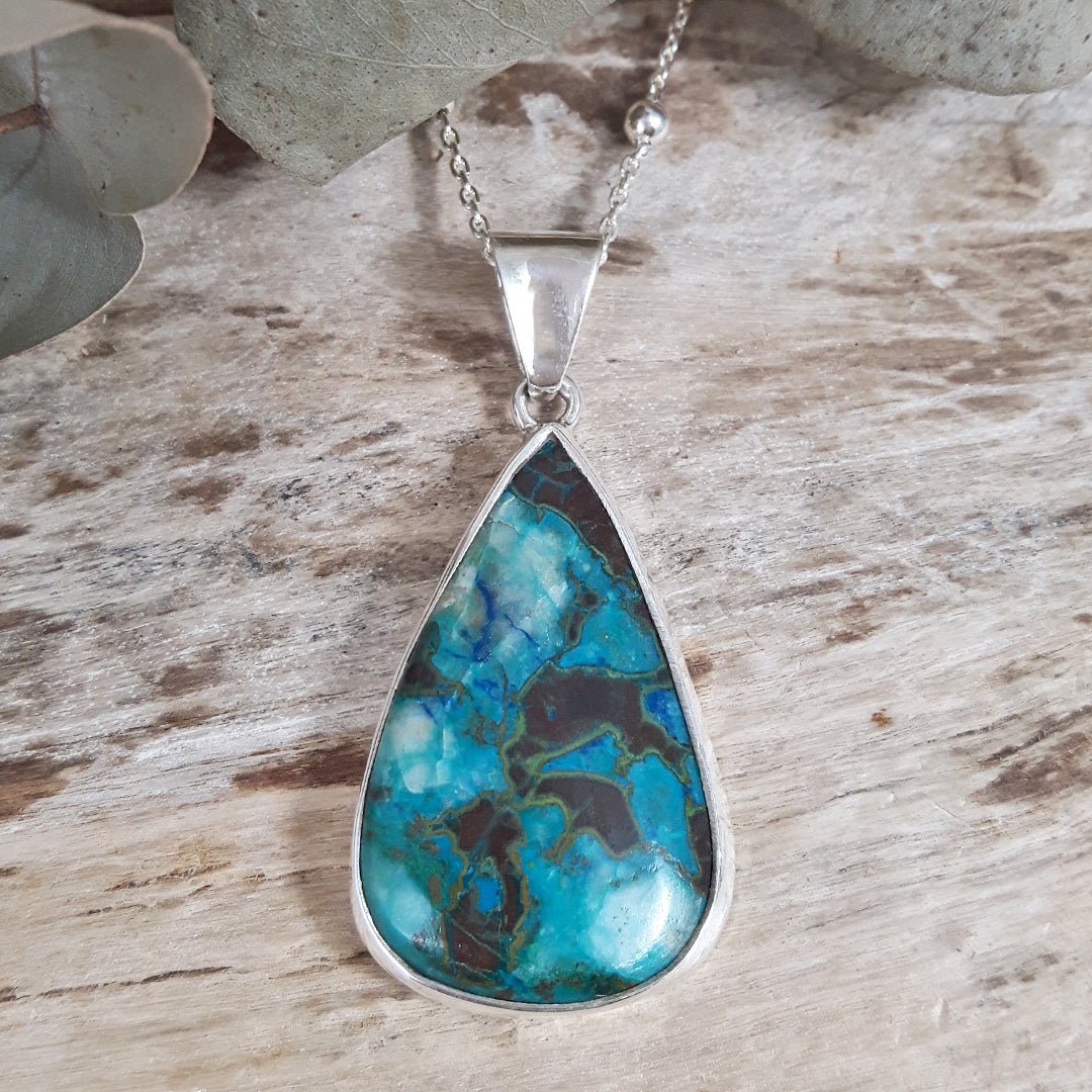 Monet Chrysocolla Medium Teardrop Pendant