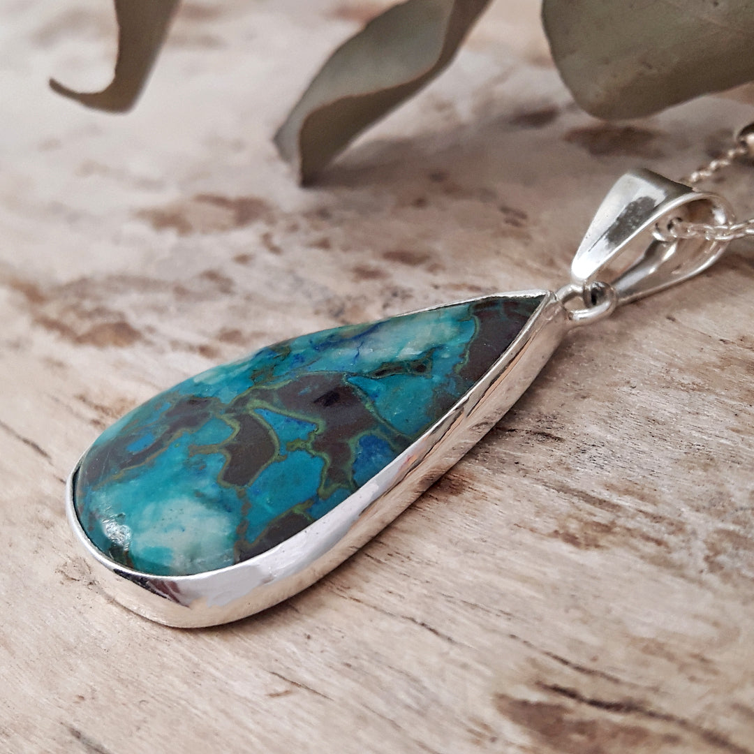 Monet Chrysocolla Medium Teardrop Pendant