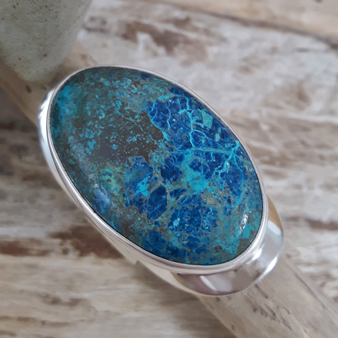 Monet Chrysocolla Adjustable XL Oval Ring