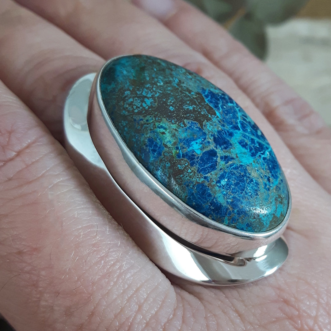 Monet Chrysocolla Adjustable XL Oval Ring