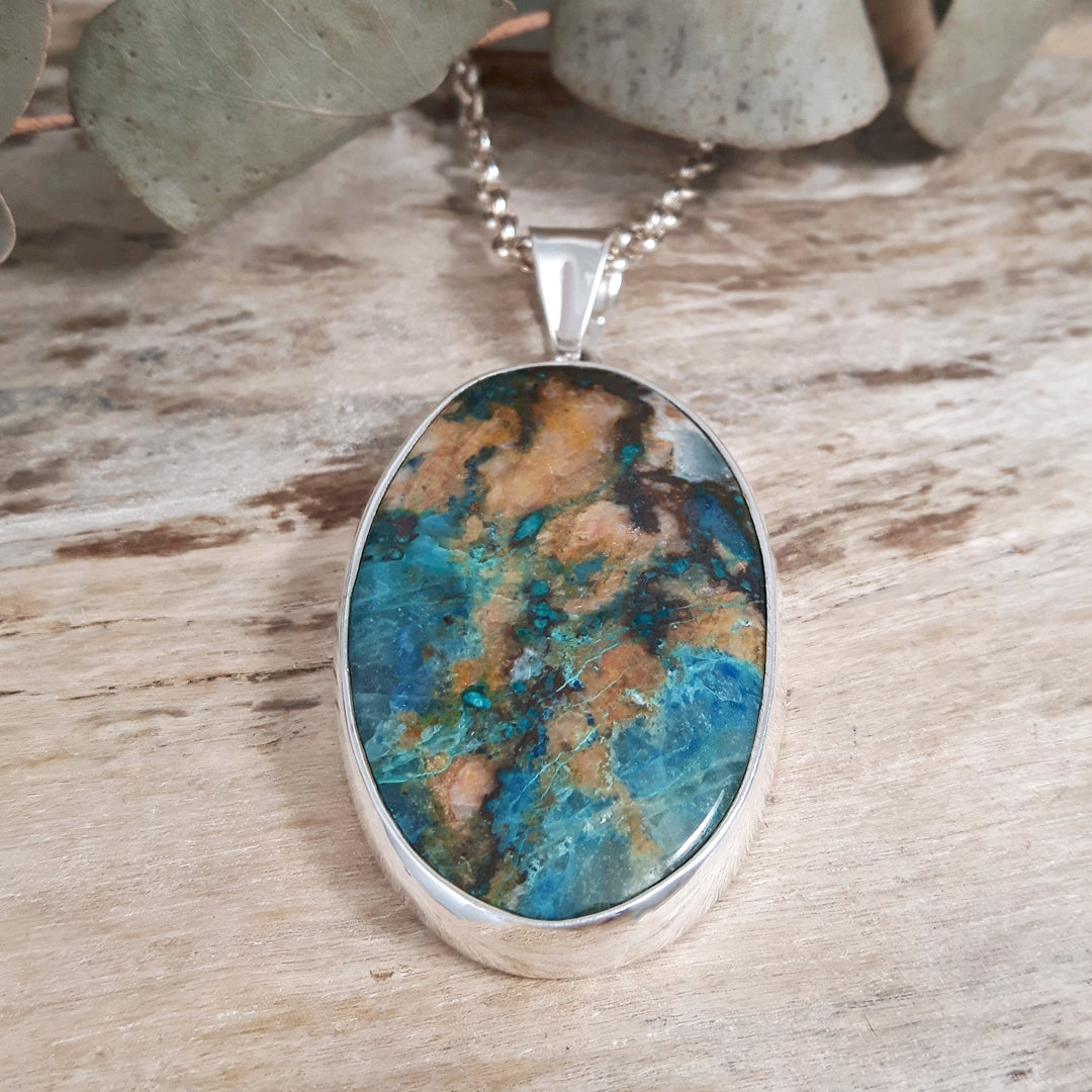 Monet Chrysocolla XL01 Oval Pendant