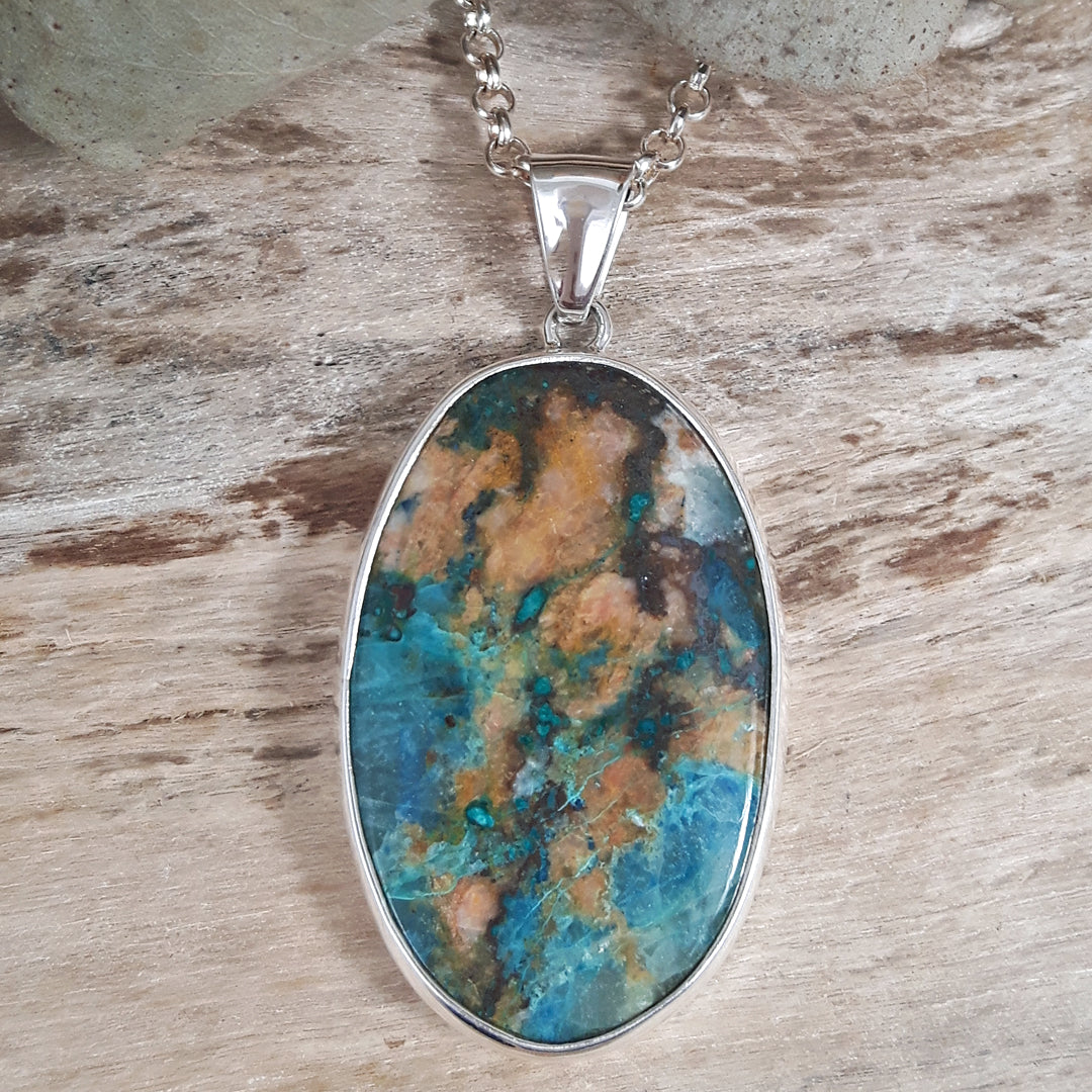 Monet Chrysocolla XL01 Oval Pendant