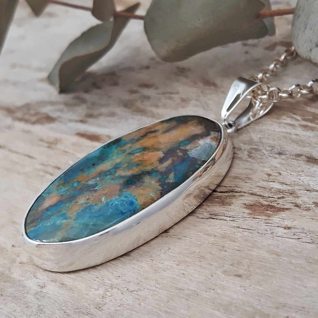 Monet Chrysocolla XL01 Oval Pendant