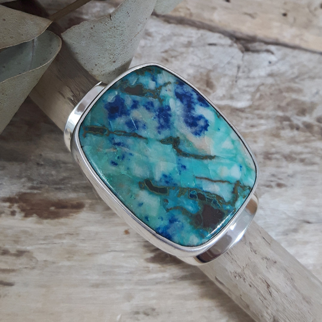 Monet Chrysocolla Adjustable XXL01 Rectangle Ring