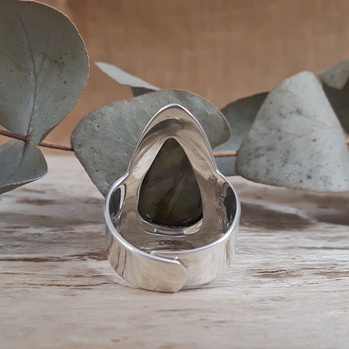 Monet Labradorite Teardrop Medium Adjustable Ring