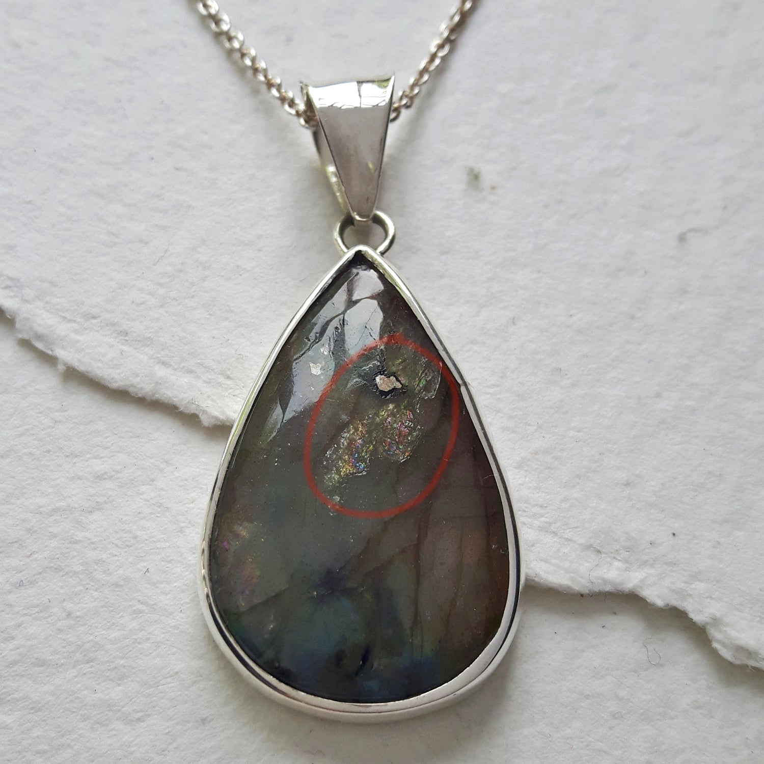 PERFECTLY IMPERFECT Monet Labradorite Teardrop Pendant