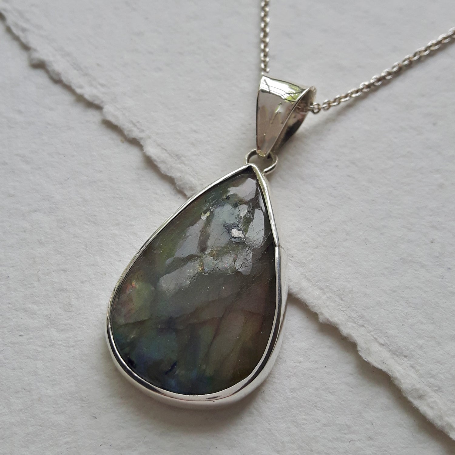 PERFECTLY IMPERFECT Monet Labradorite Teardrop Pendant