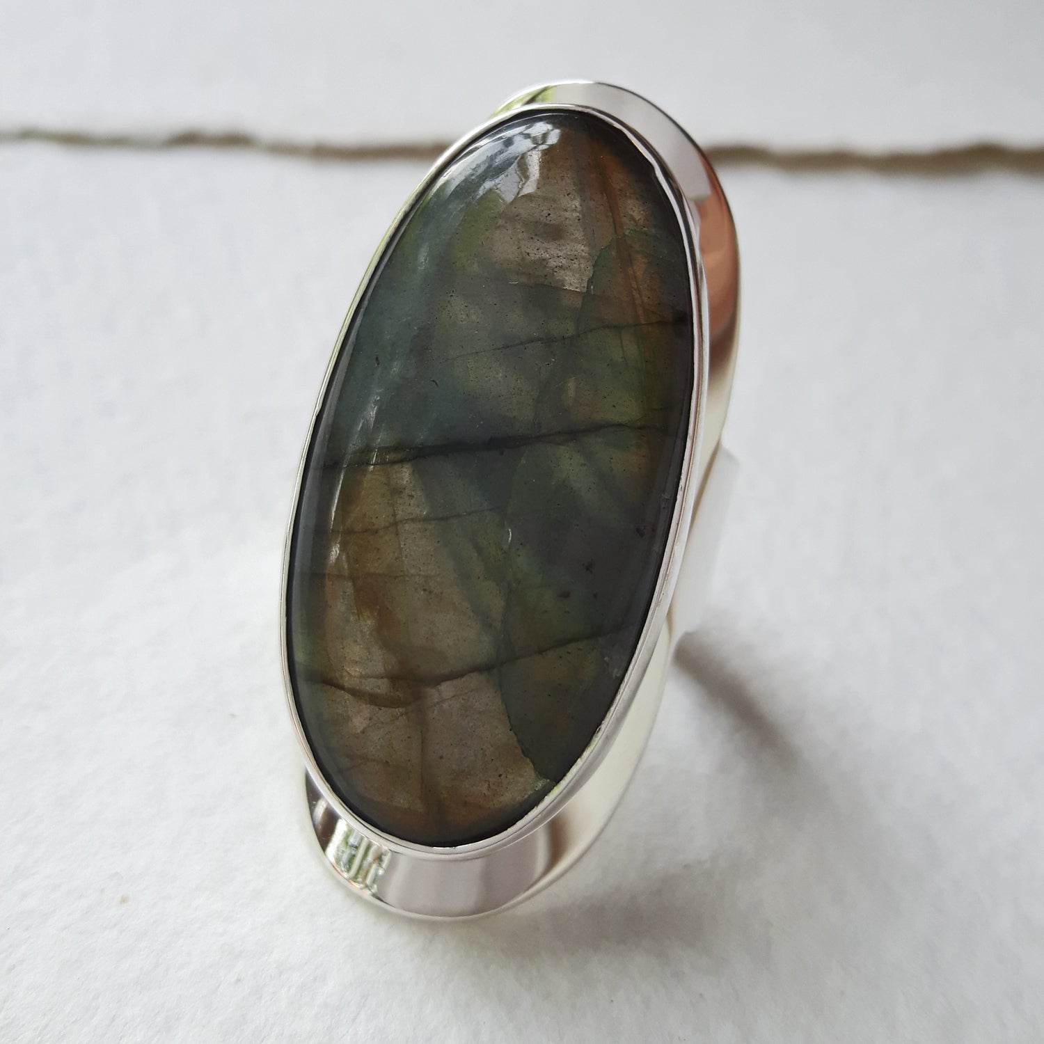 PERFECTLY IMPERFECT Monet Labradorite Marquise XXL Adjustable Ring B