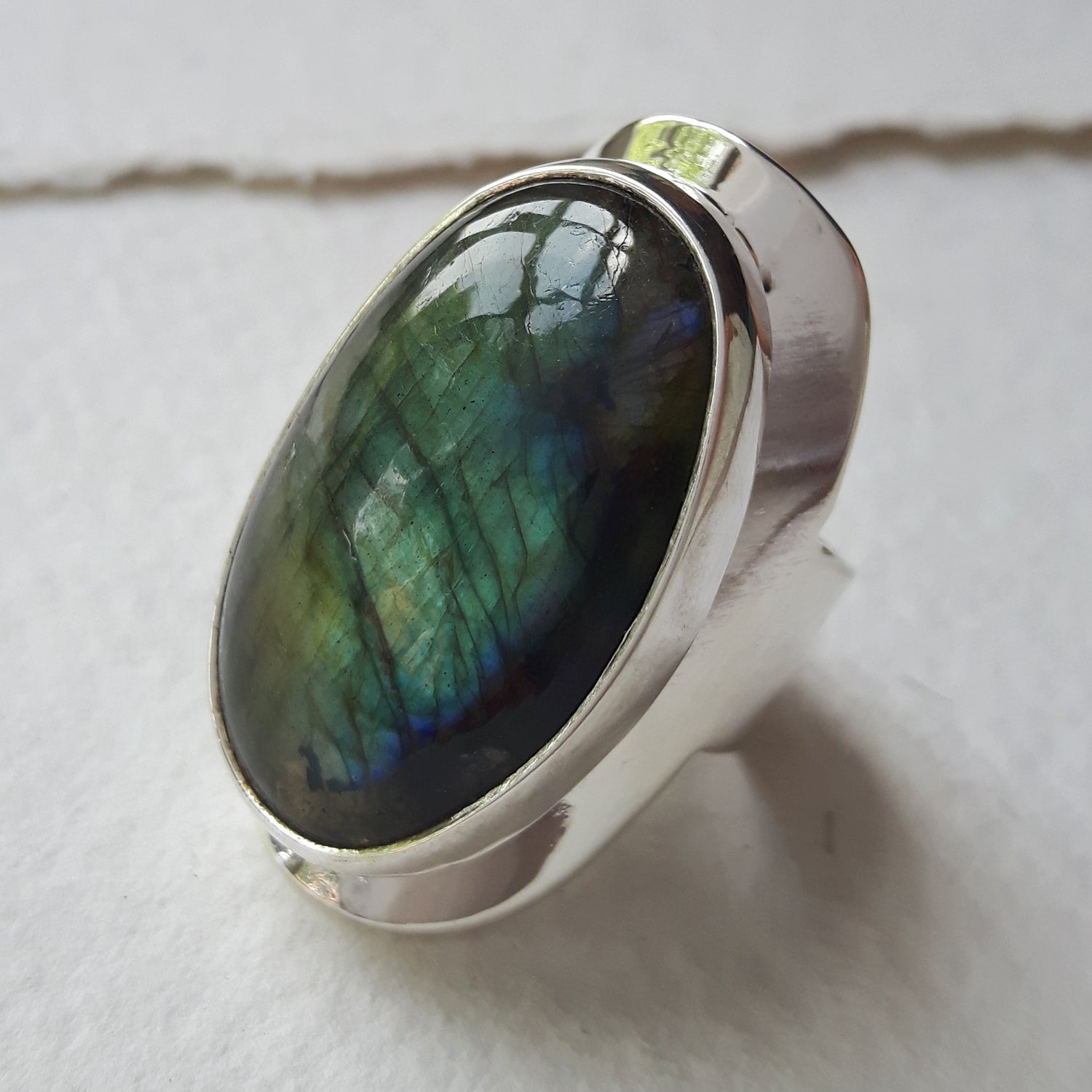 PERFECTLY IMPERFECT Monet Labradorite Marquise XXL Adjustable Ring C