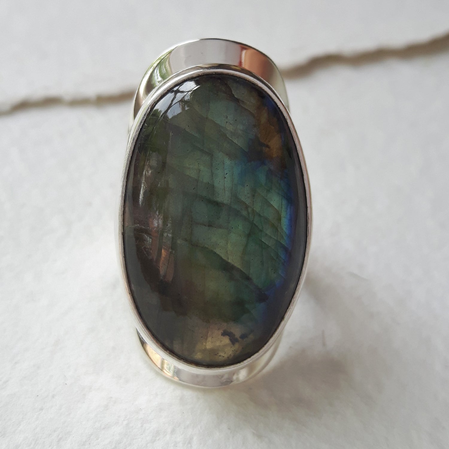 PERFECTLY IMPERFECT Monet Labradorite Marquise XXL Adjustable Ring C
