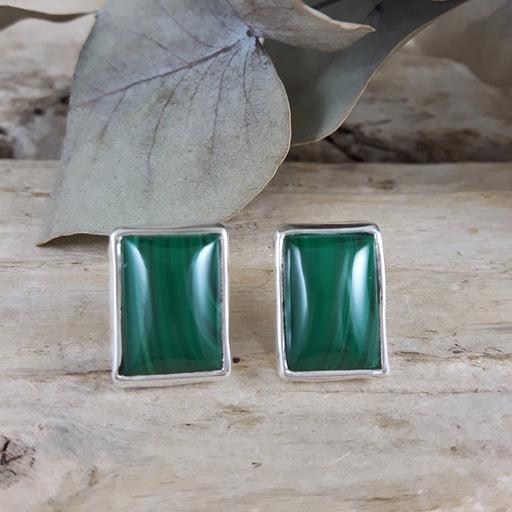 Monet Malachite Large Stud Earrings A