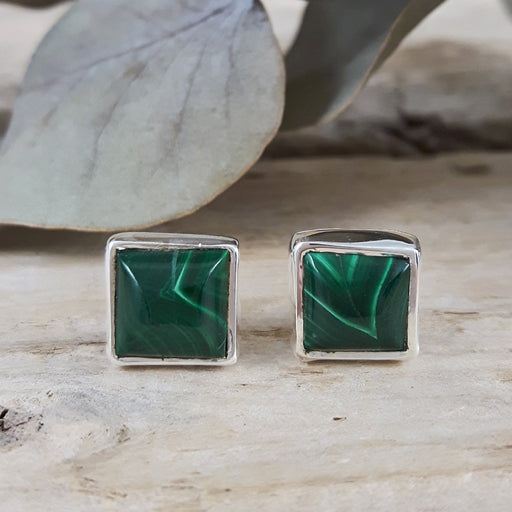 Monet Malachite Small Stud Earrings A