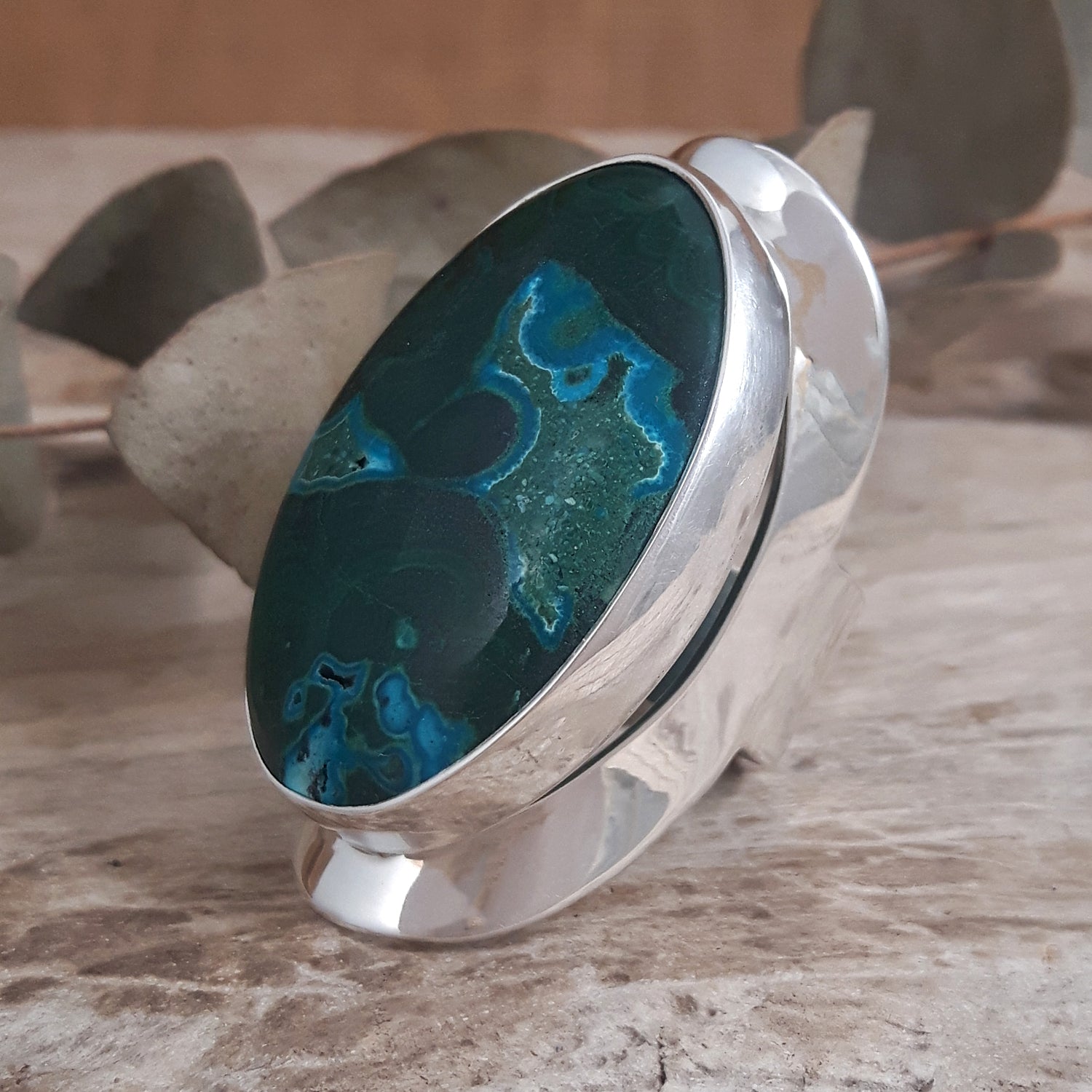 Monet Shattuckite Gemstone Large Adjustable Ring A