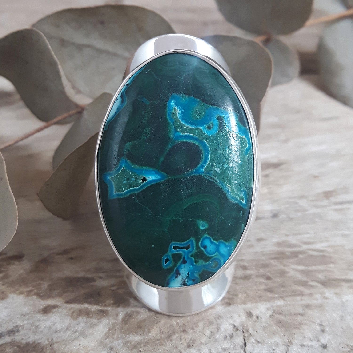 Monet Shattuckite Gemstone Large Adjustable Ring A