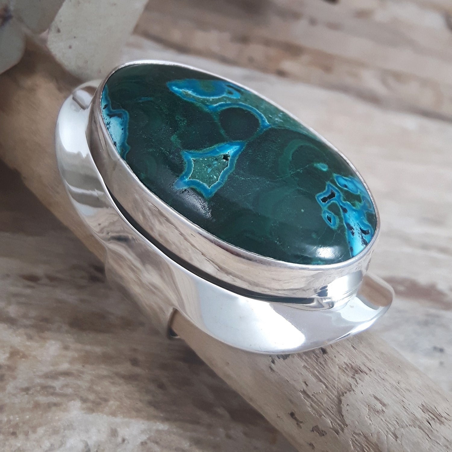 Monet Shattuckite Gemstone Large Adjustable Ring A