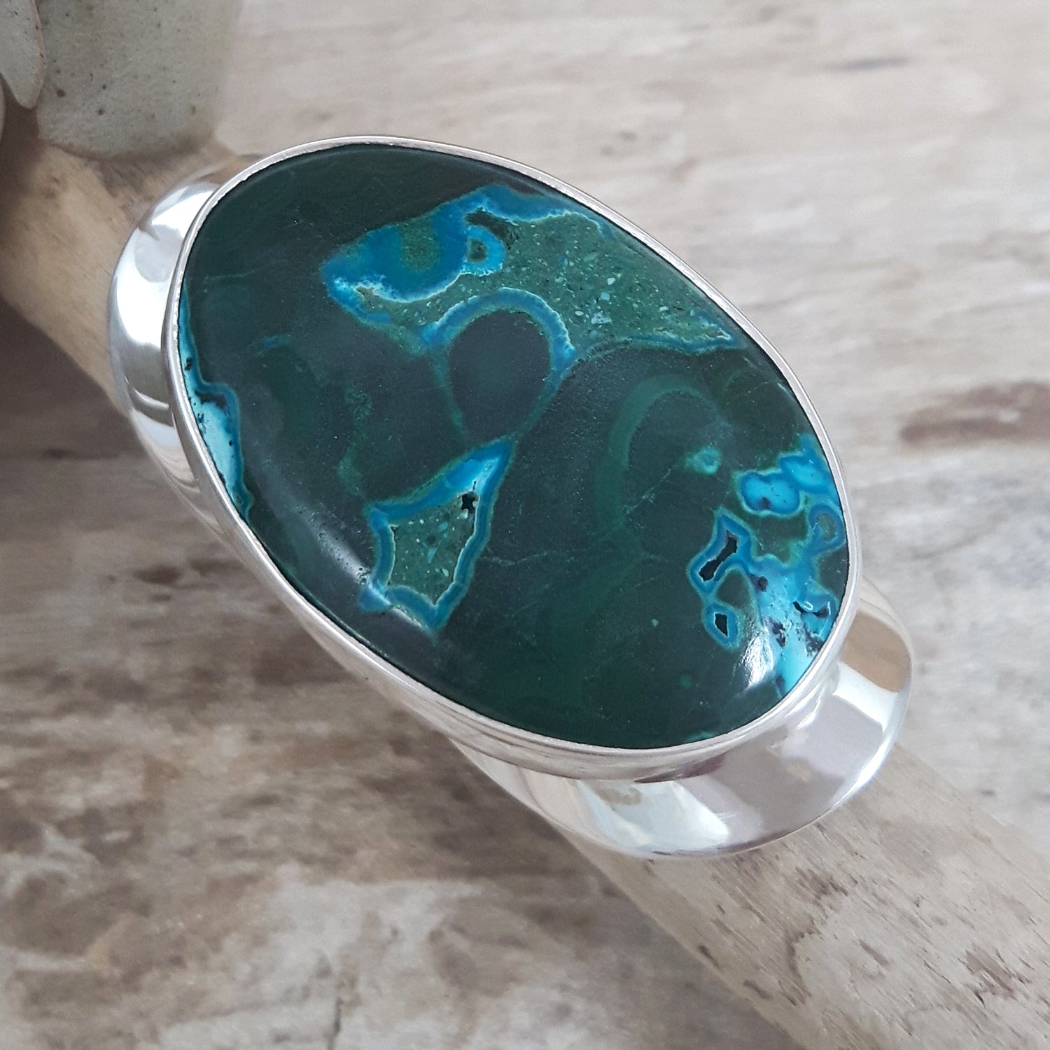 Monet Shattuckite Gemstone Large Adjustable Ring A