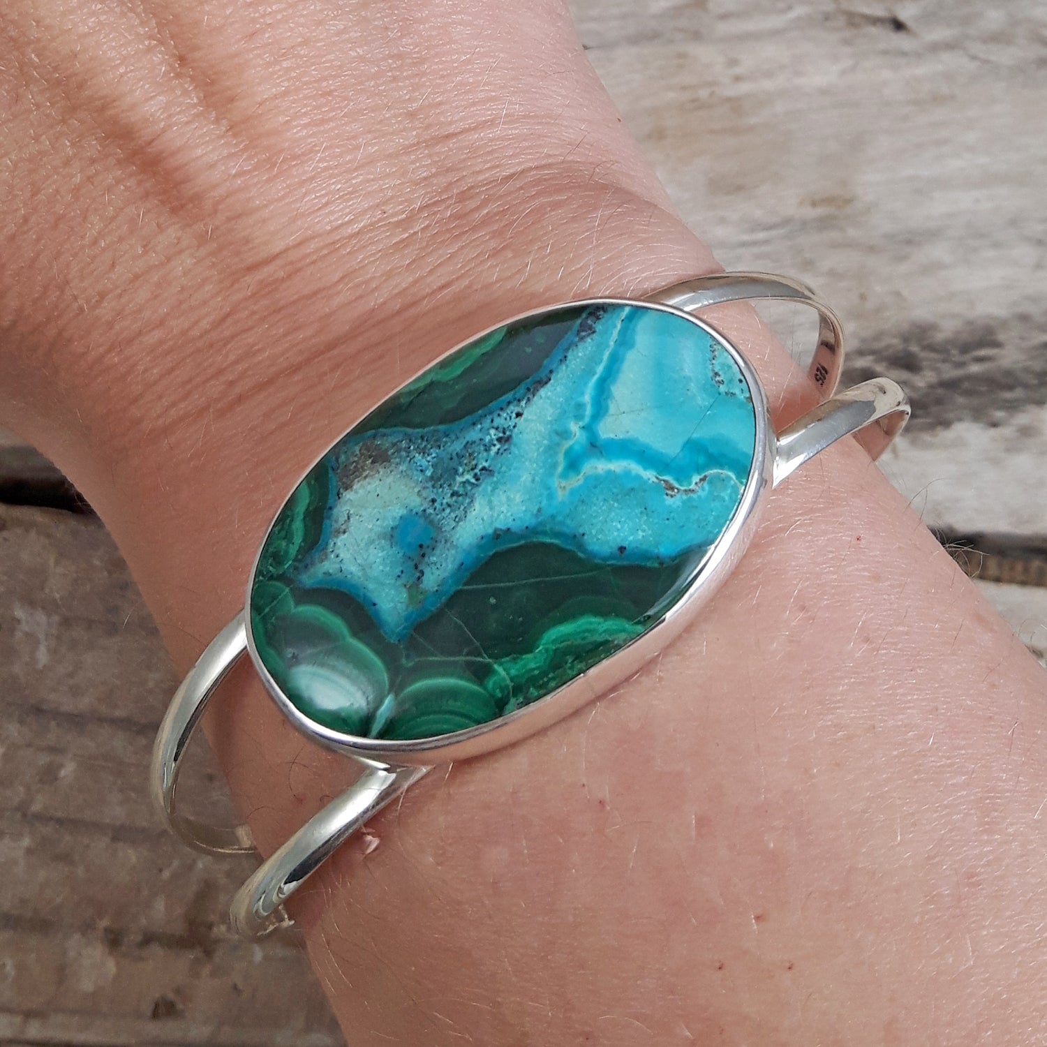 Monet Shattuckite Medium Oval Gemstone Cuff