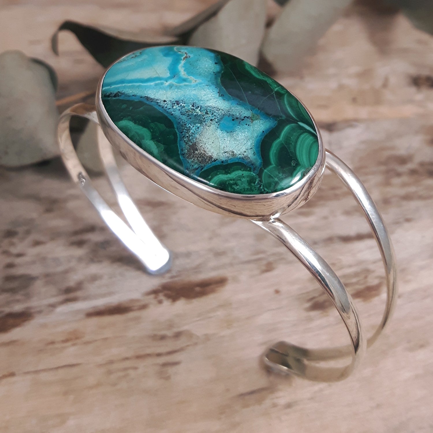 Monet Shattuckite Medium Oval Gemstone Cuff