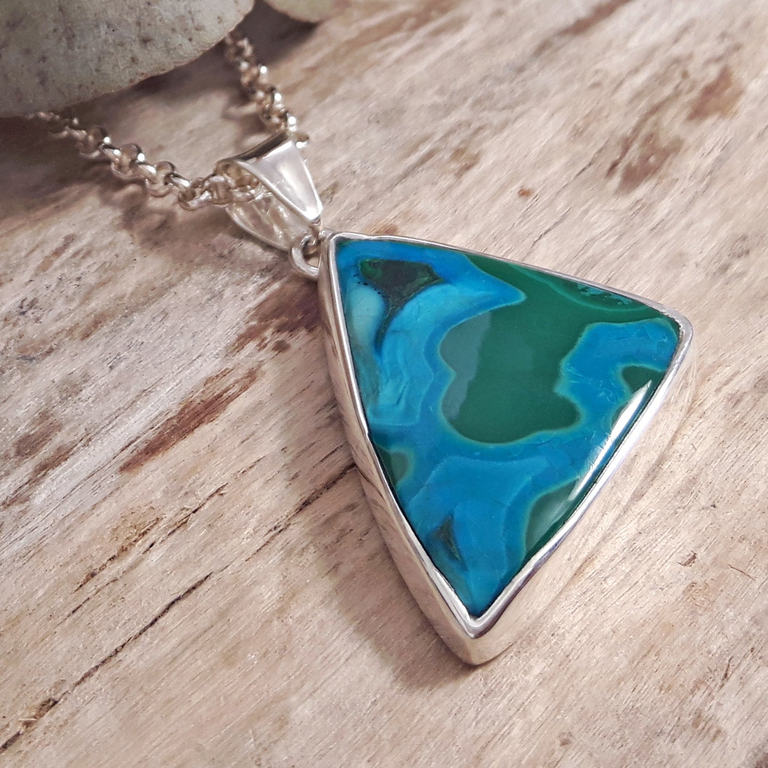 Monet Shattuckite Medium Triangle Pendant