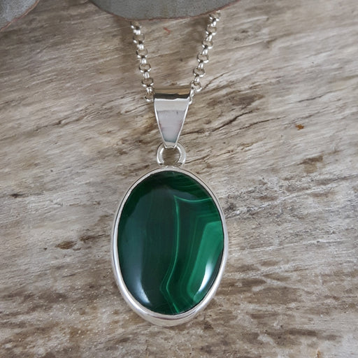 Monet Malachite M Pendant Oval-A