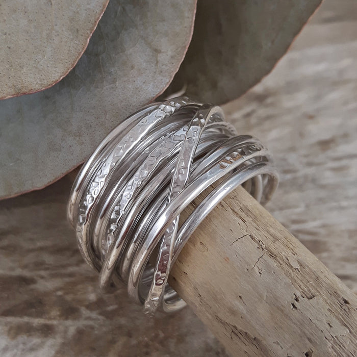Nesta Silver Textured Ring