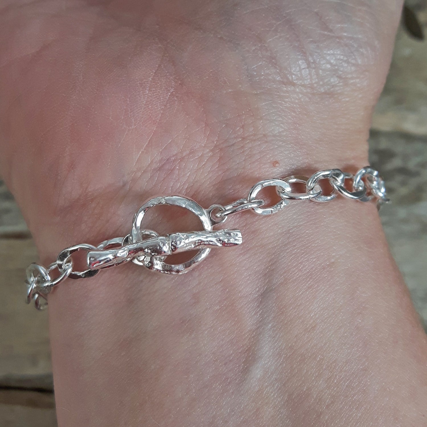 Sterling Silver Foresta Chain T-Bar Bracelet