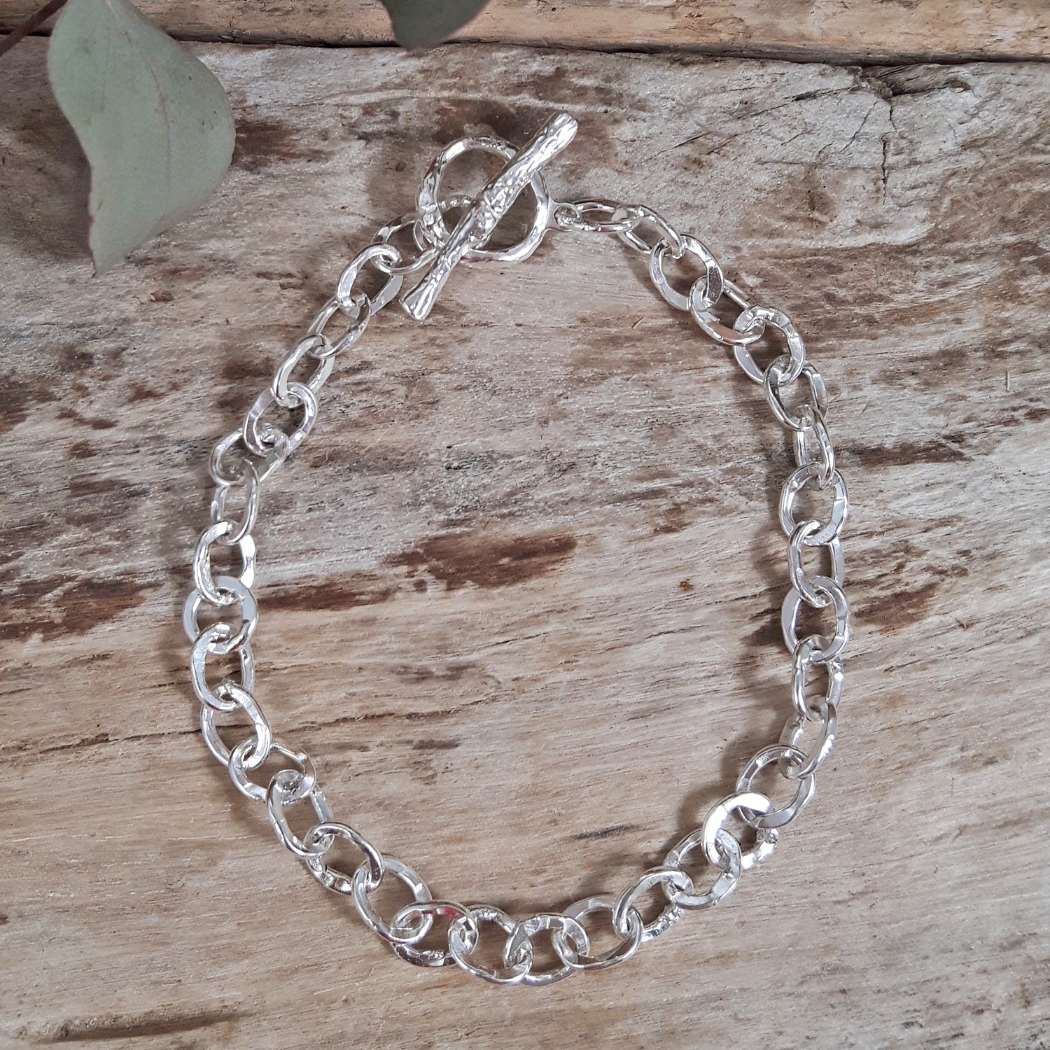 Sterling Silver Foresta Chain T-Bar Bracelet