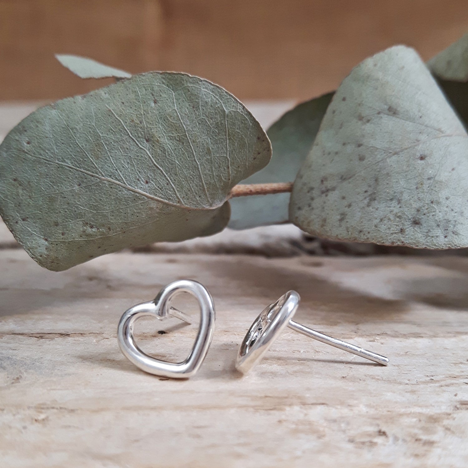 Open Heart Stud Earrings
