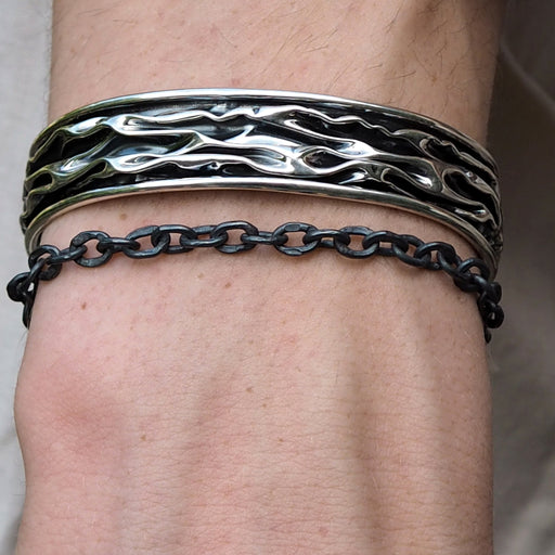 Foresta Oxidised Chain T-Bar Bracelet