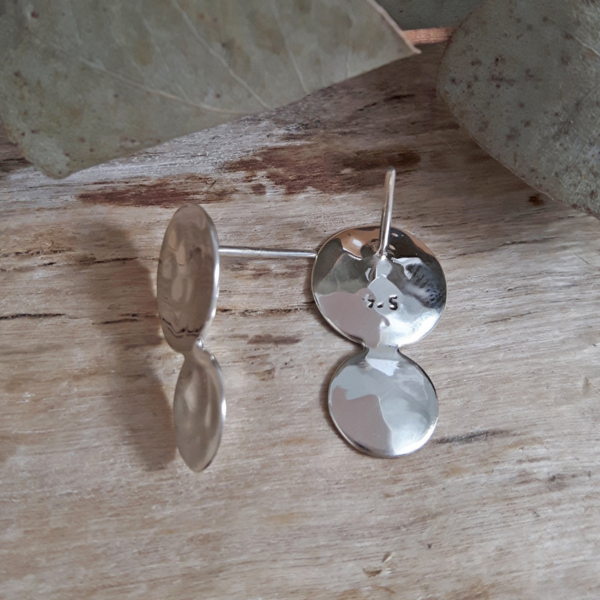 Roma Round Hammered Stud Earrings