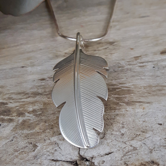 SAMPLE Feather Silver Pendant A