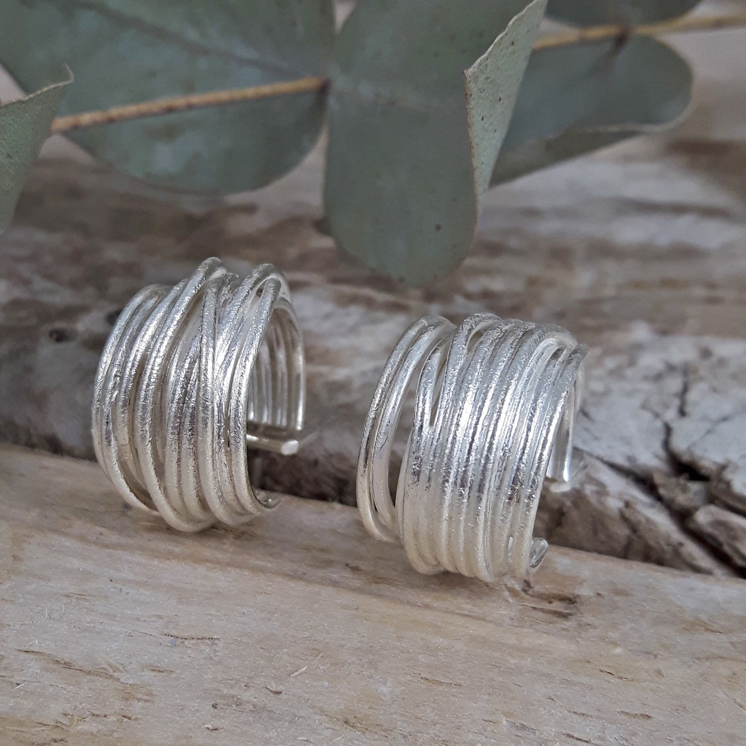 SAMPLE Lattice Frosted Hoop Earrings