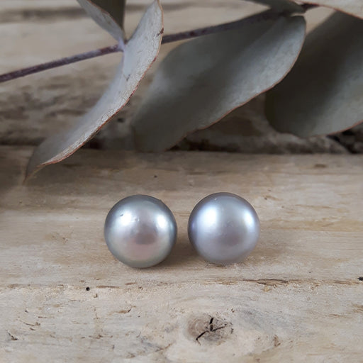 SAMPLE Dove Grey Pearl Large Stud Earrings