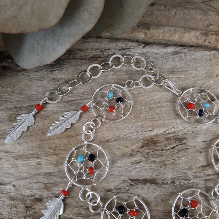 Silver dream catcher discount bracelet