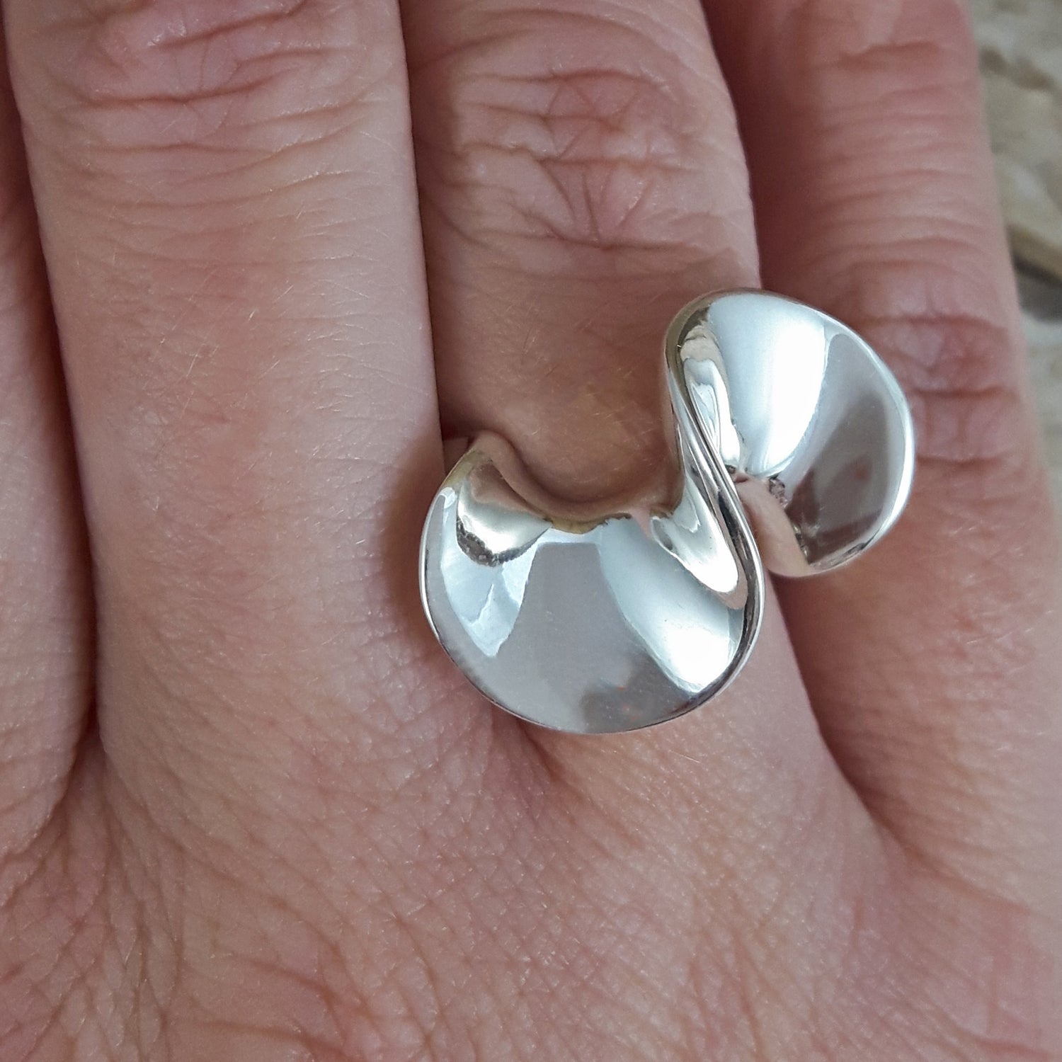 Sigma Polished Sterling Silver Ring