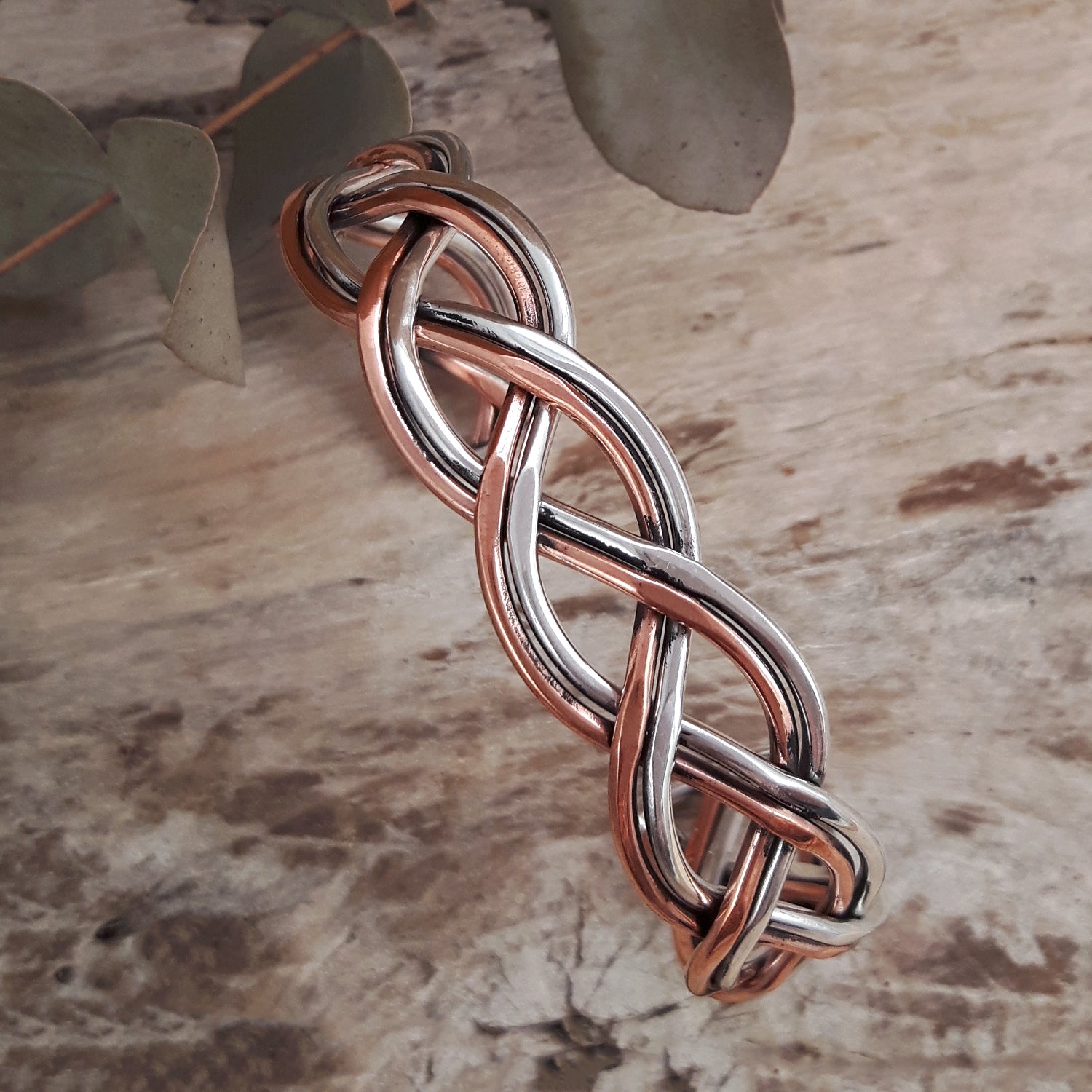 Trenzia Sterling Silver & Copper Cuff