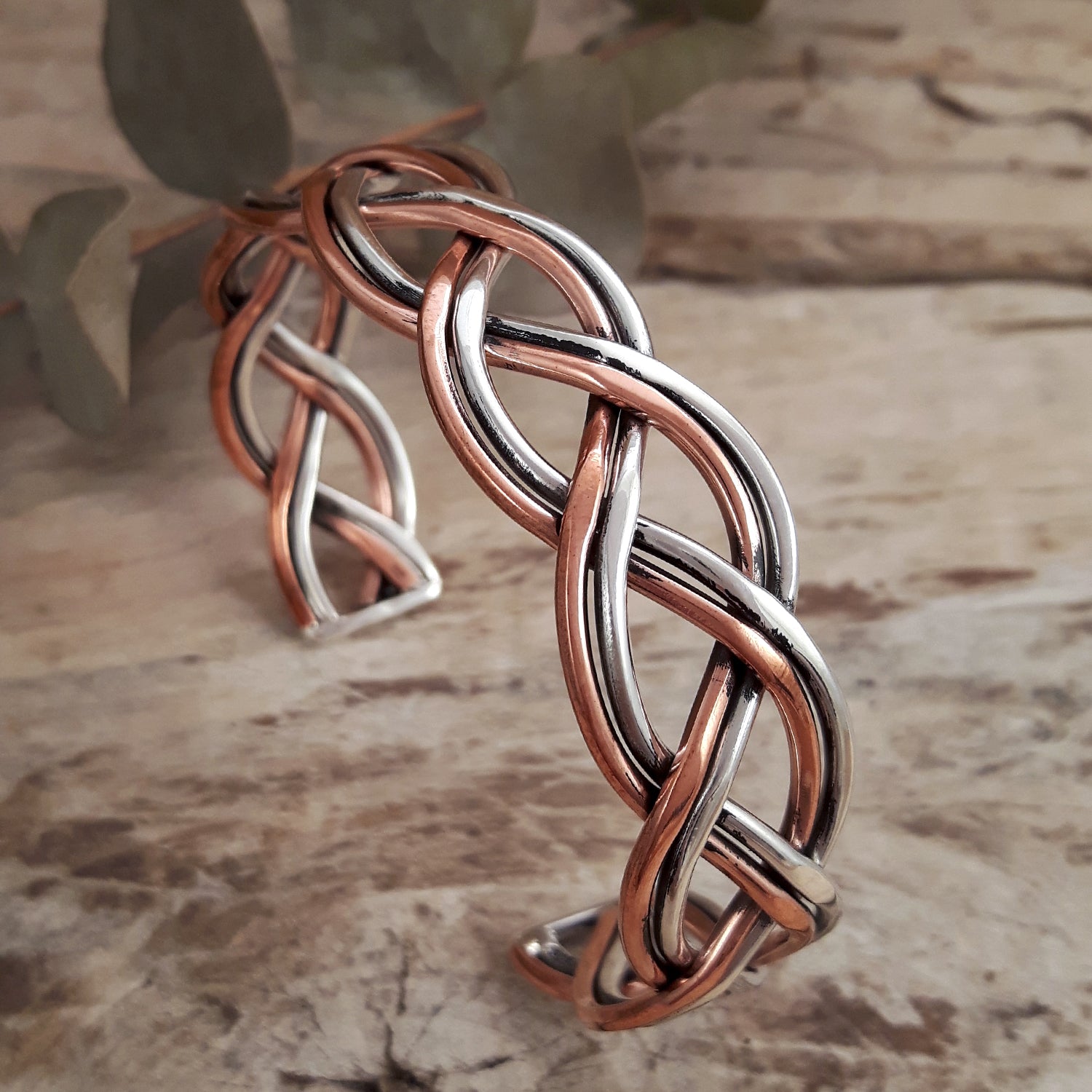 Trenzia Sterling Silver & Copper Cuff