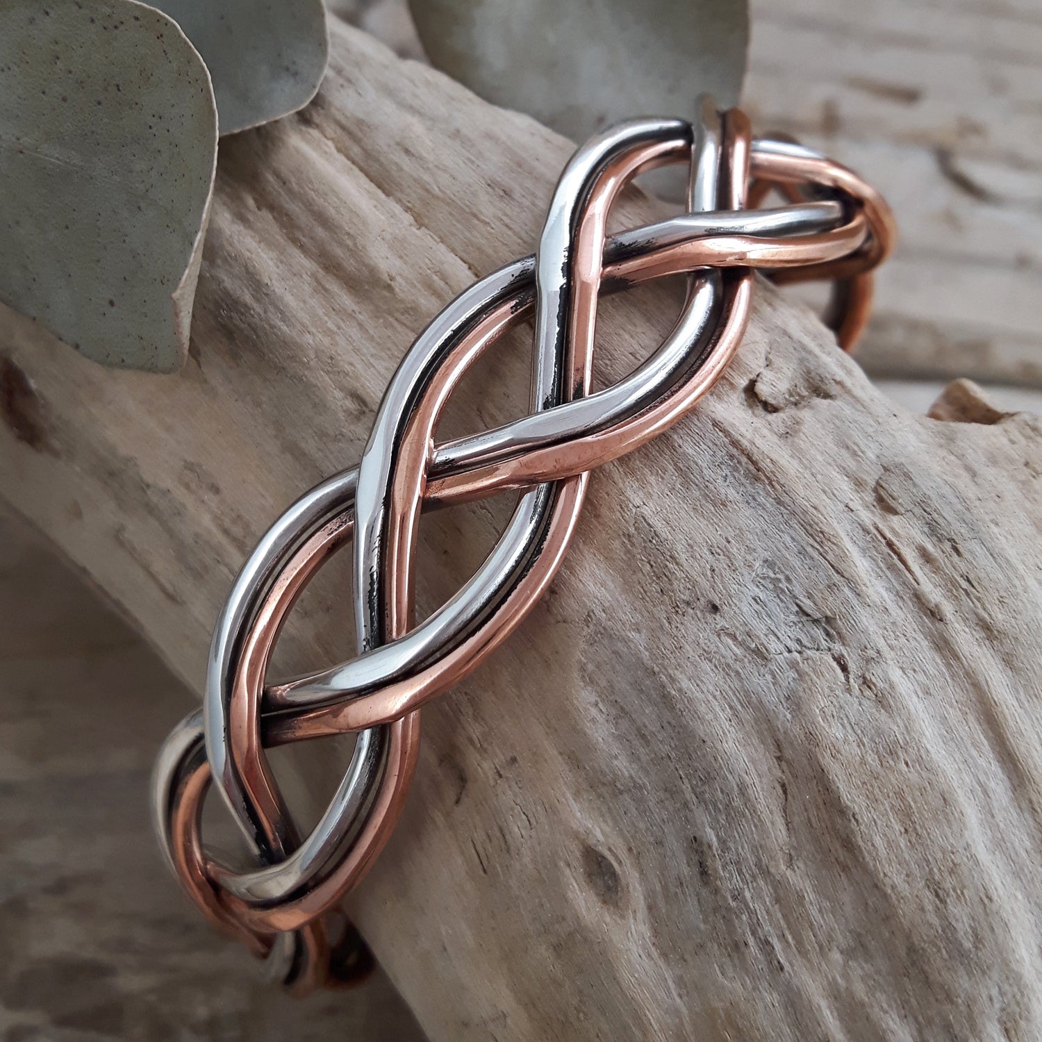 Trenzia Sterling Silver & Copper Cuff