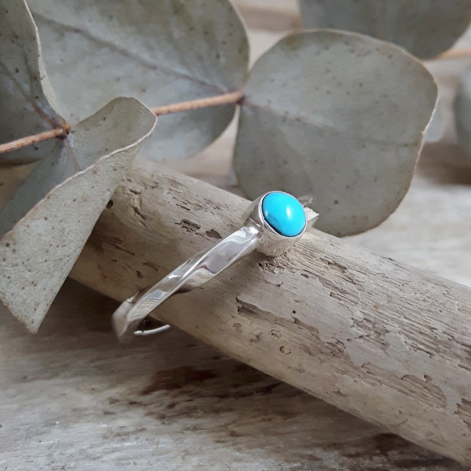 SAMPLE Turquoise Twist Ring Size R