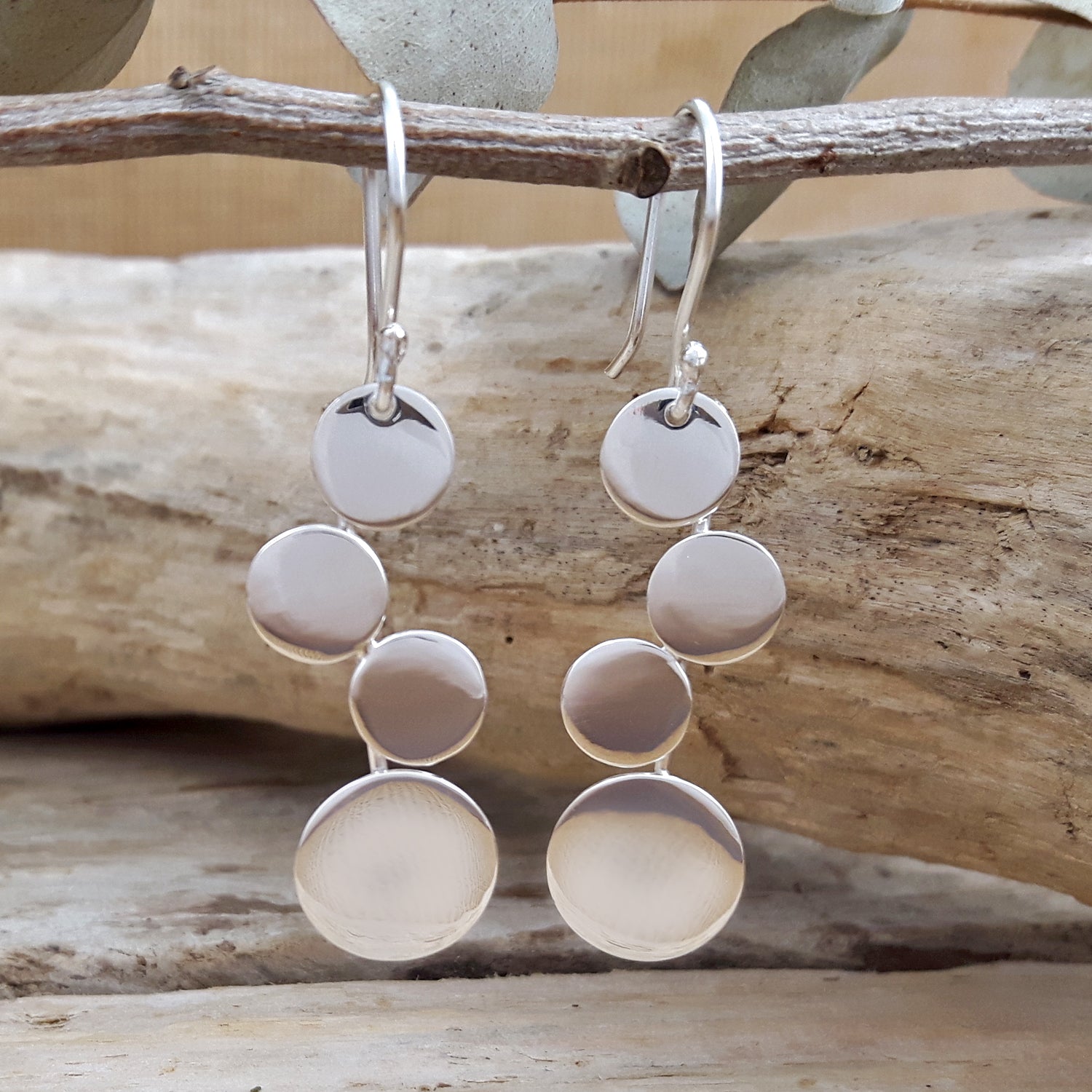 Unity Circles Sterling Silver Drop Earrings