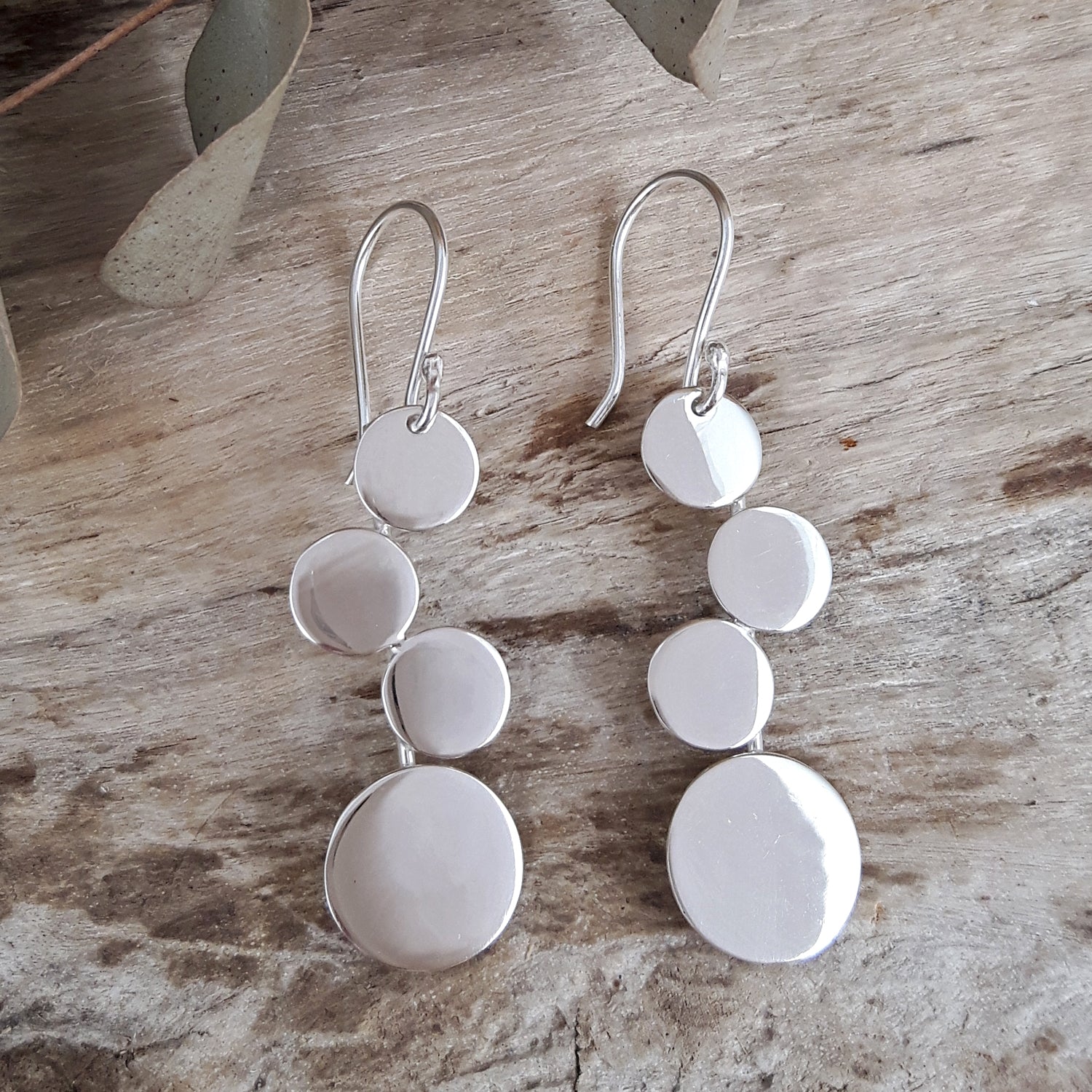 Unity Circles Sterling Silver Drop Earrings
