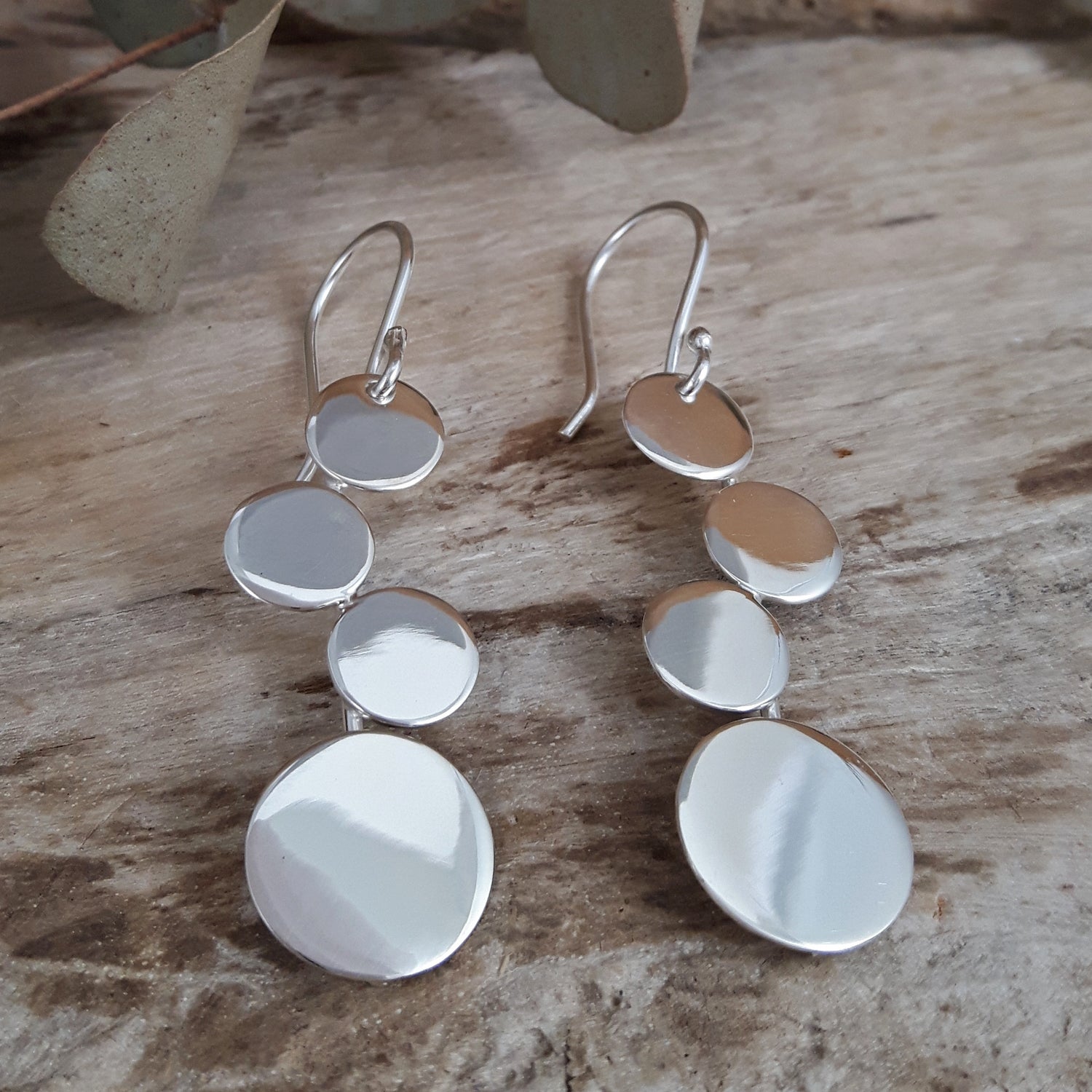 Unity Circles Sterling Silver Drop Earrings