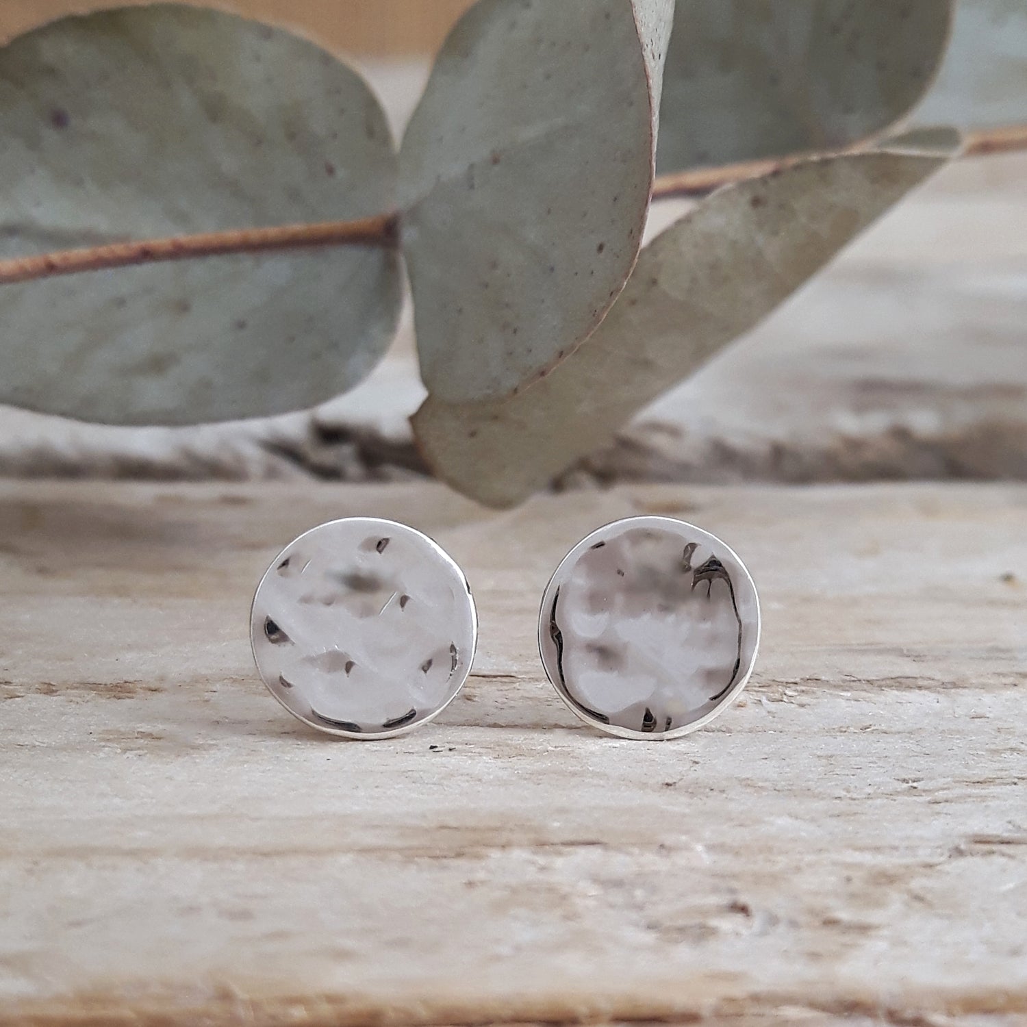 Unity Circles Hammered Stud Earrings