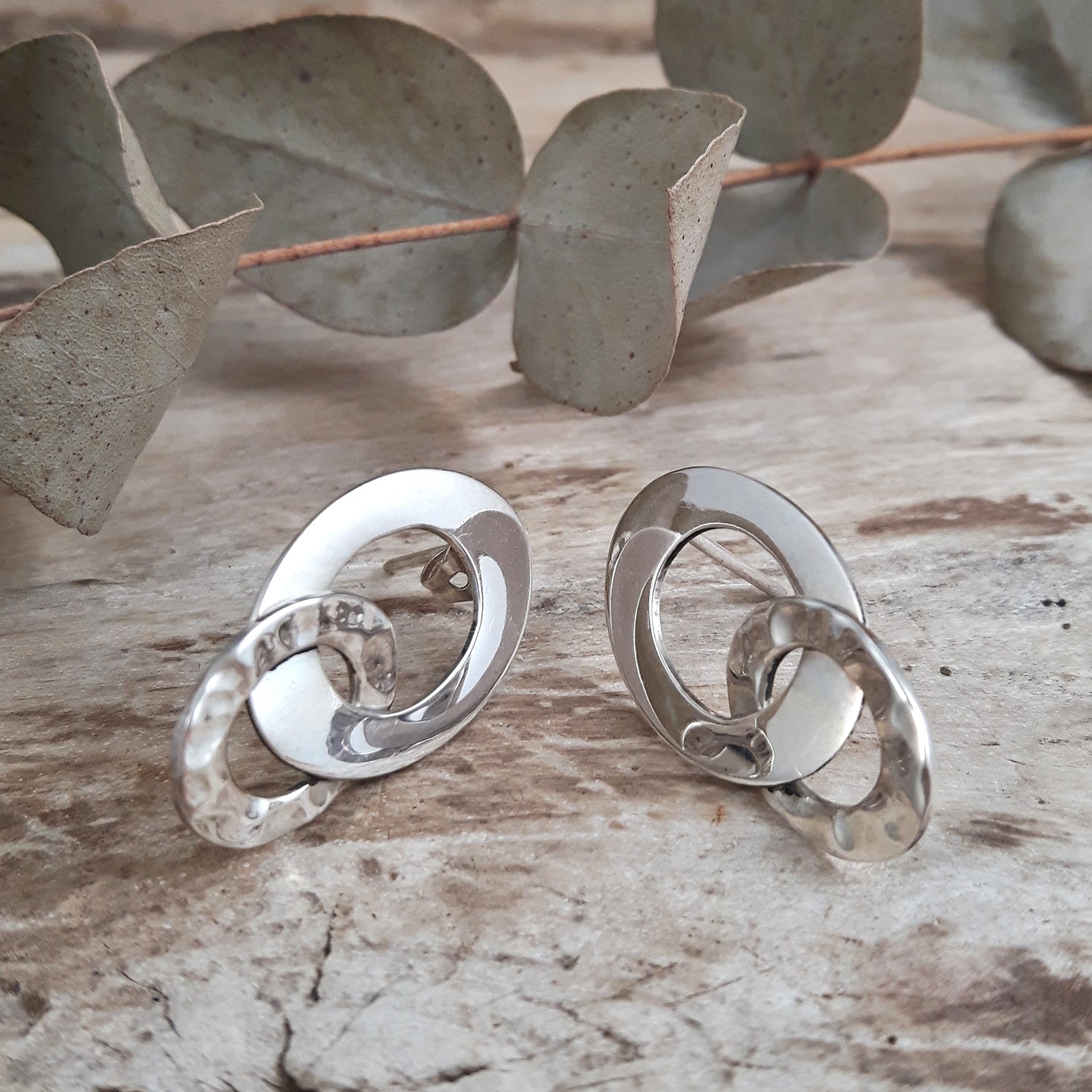 SAMPLE Unity Oval Hammered Studs