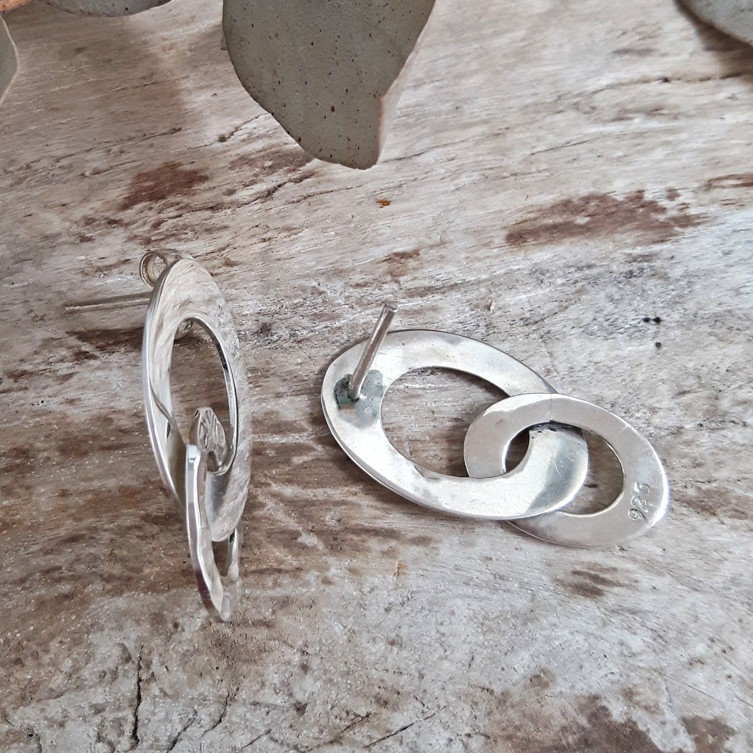 SAMPLE Unity Oval Hammered Studs